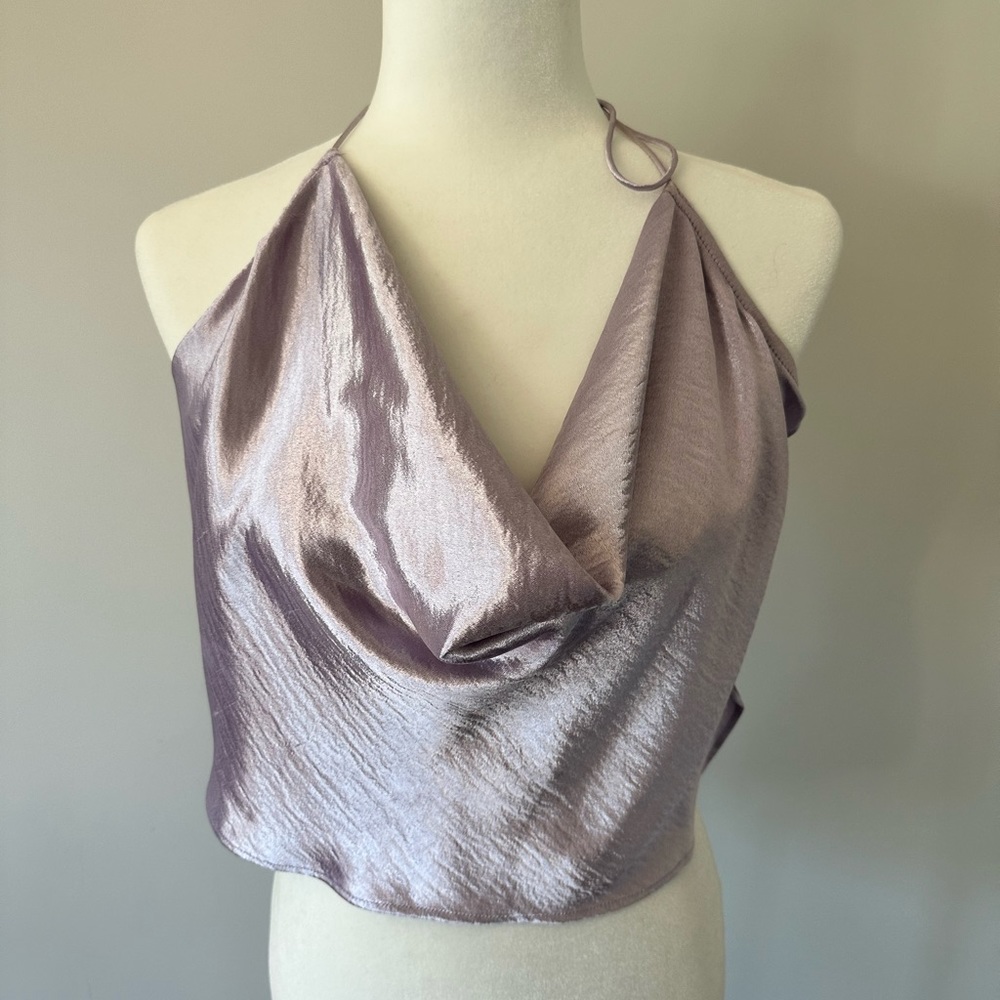 For Love & Lemons Cowl Neck Tie Top